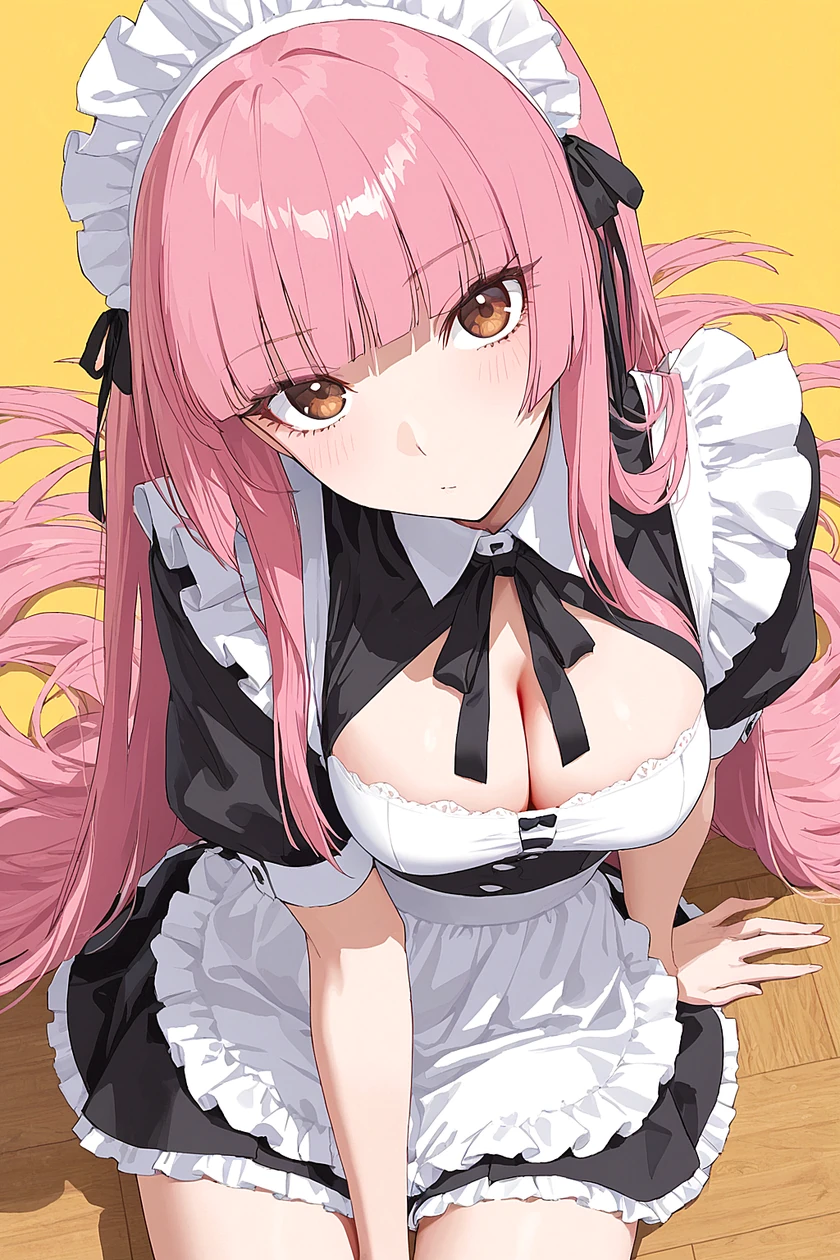 メイド衣装のモモコのイラスト